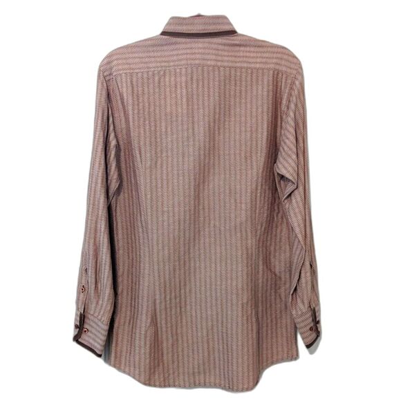 Nino's London Bespoke Mens Button Down 60s Vibe Print Mod Dress Shirt Sz 39/15.5 - Picture 2 of 11